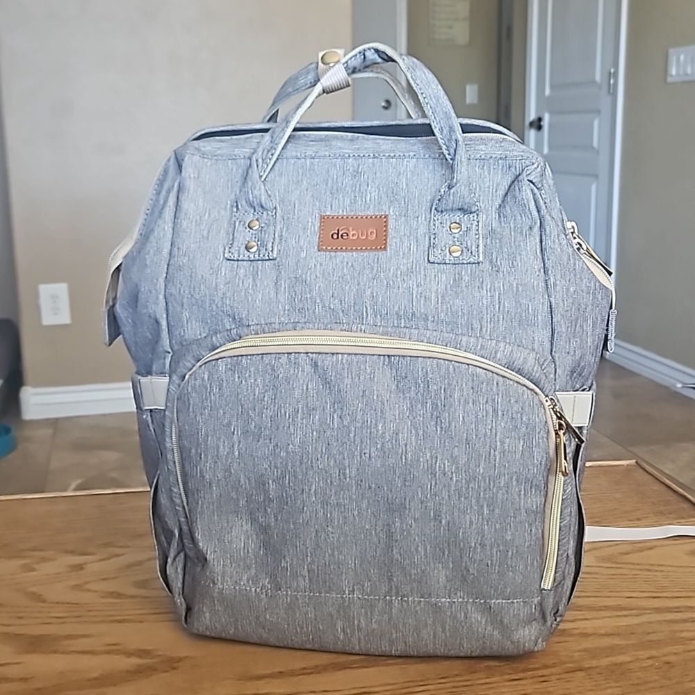 Debug Baby Diaper Bag with Built in Changing Station in Gray